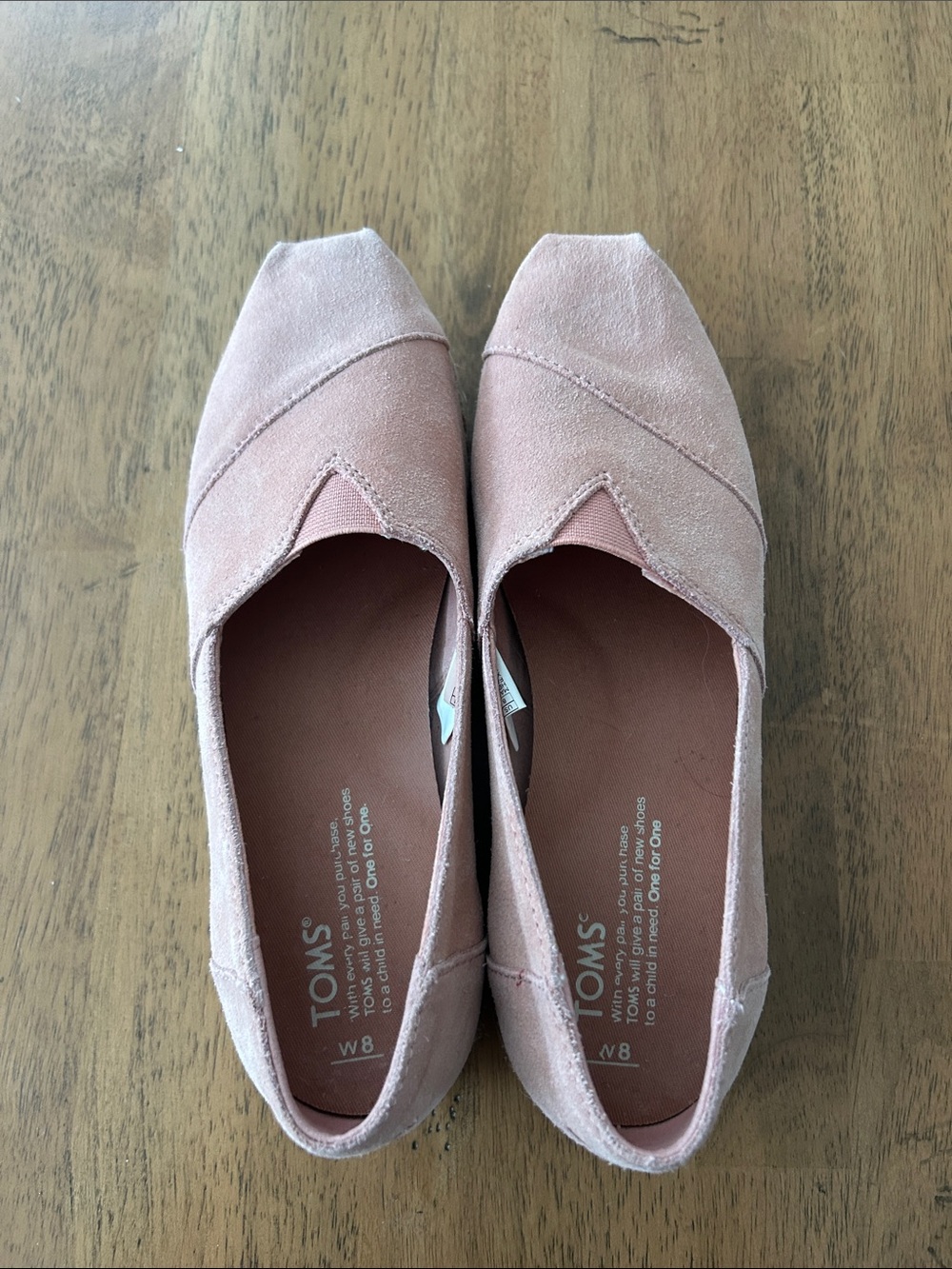 Toms Women's Blush Pink Suede Slip-On Flats